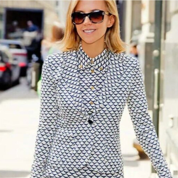 Tory Burch Hayley Scallop Blazer Single Button Pockets Nina Dobrev Women's XS - Picture 10 of 10